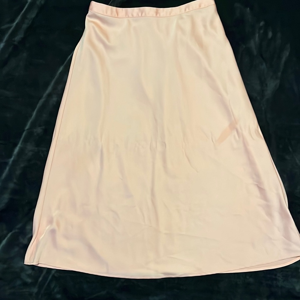 Jcrew, a line, mid length, soft pink skirt